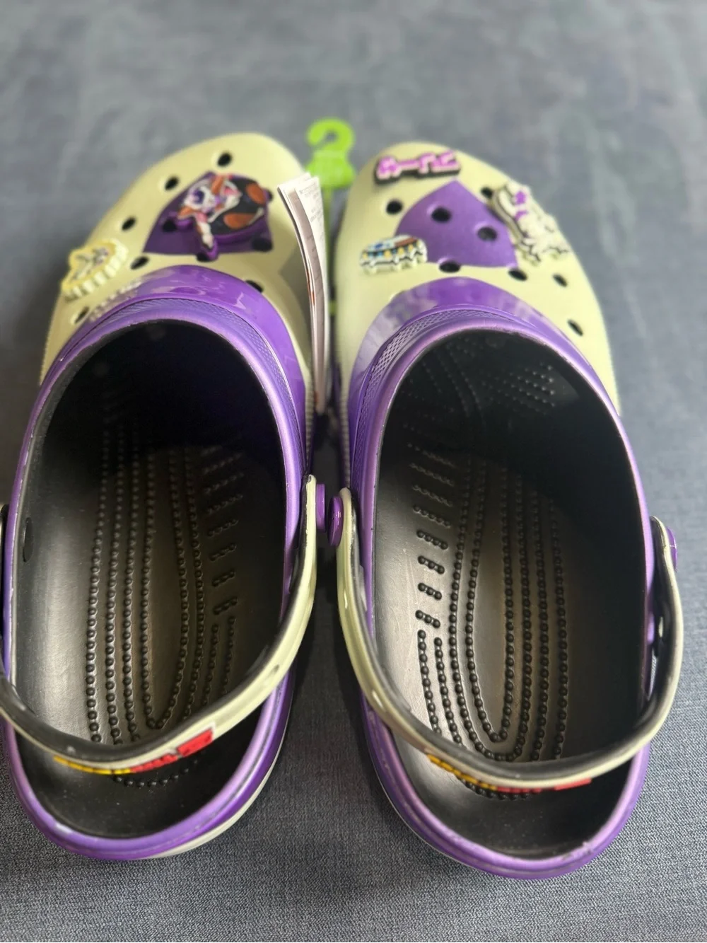 Dragon Ball Z Frieza Classic Clog Crocs Mens SZ 11 New Metallic Purple Charms